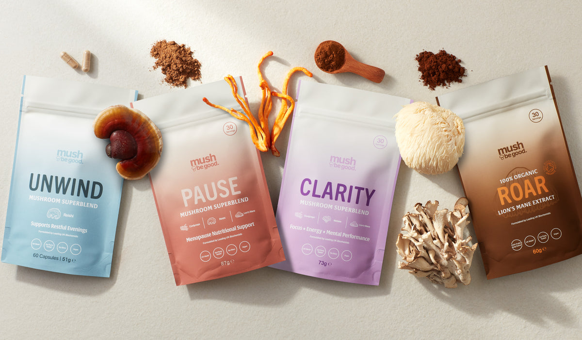 unwinds, menopause support, lions mane, reishi